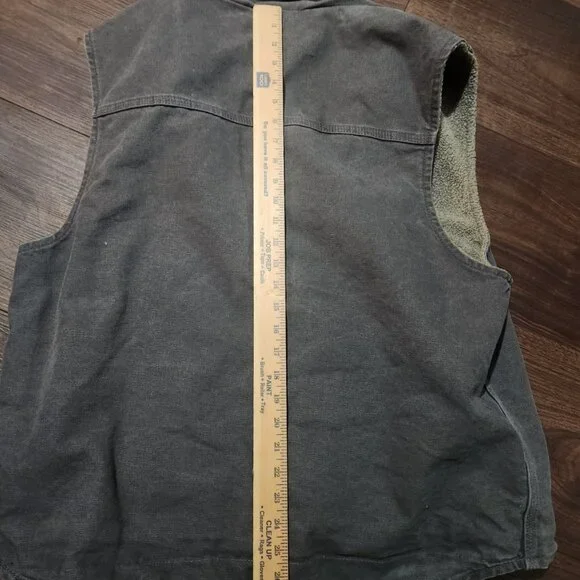 Carhartt Mens Sherpa Lined Duck Canvas Vest V33 GVL XL Gravel Gray Chore - Picture 7 of 8
